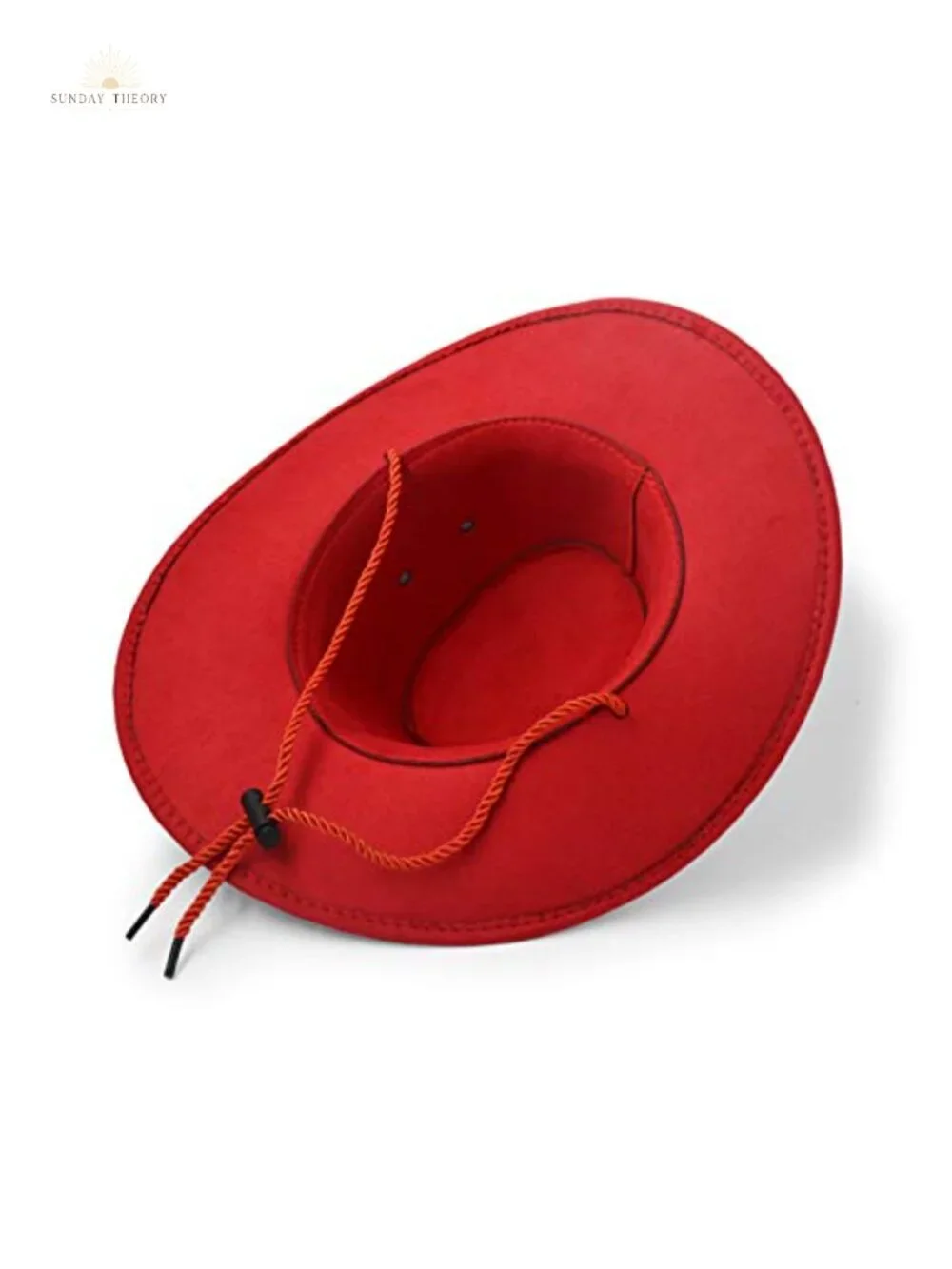 Faux Leather Suede Cowboy Hat with Chin Strap, Fishing Hiking Outdoor